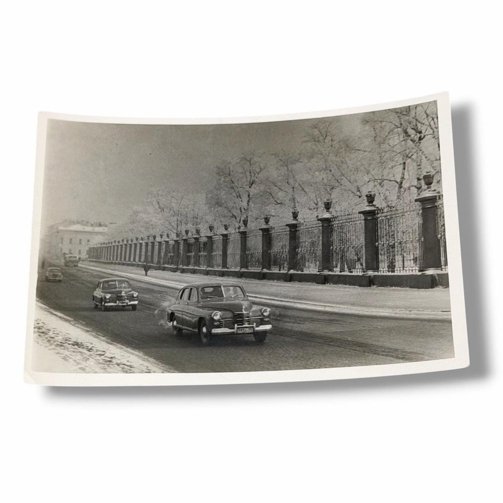 Postcard RPPC 1950s Cars on Road Leningrad Russia USSR B552